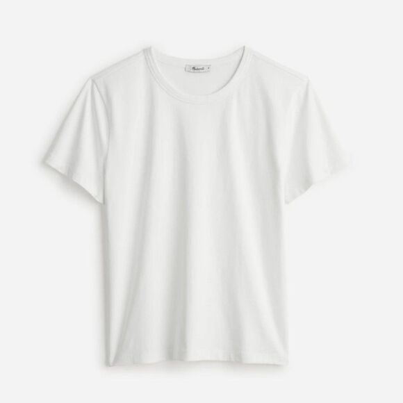 Madewell NS581 White Cotton Perfect Crewneck Tee NWT - Picture 4 of 9